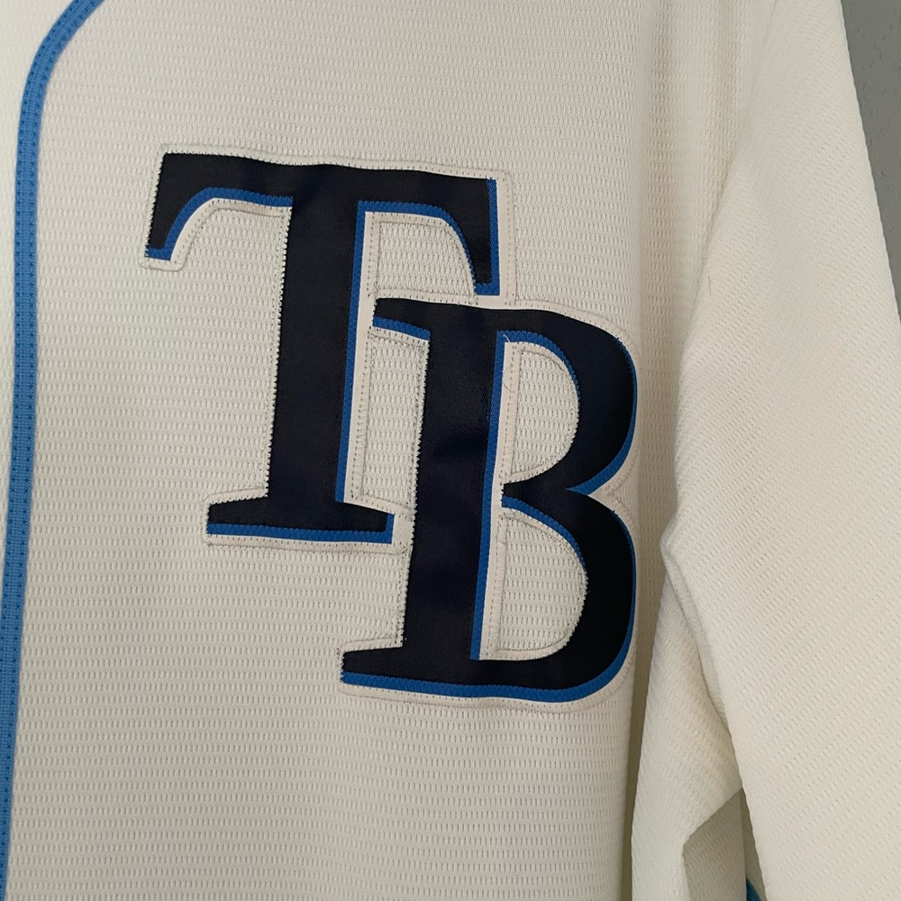 Tampa Bay Rays Cream and Blue Baseball Jersey - Picture 3 of 6